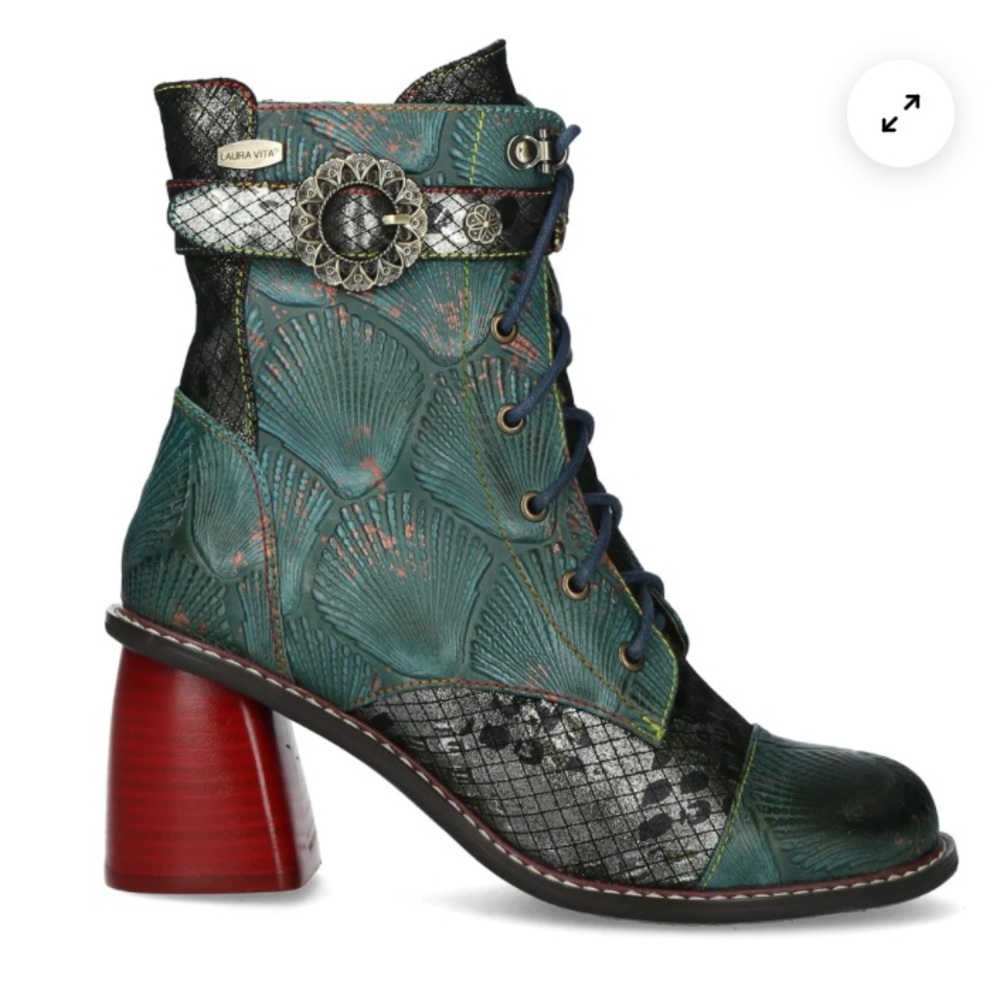 Laura Vita Ankle Boots EVCAO 41 Green Size 37 EUC